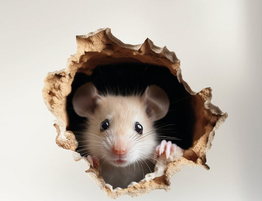 Adorable Mouse in Hole Wall Sticker - Perfect for Kids Room Decor